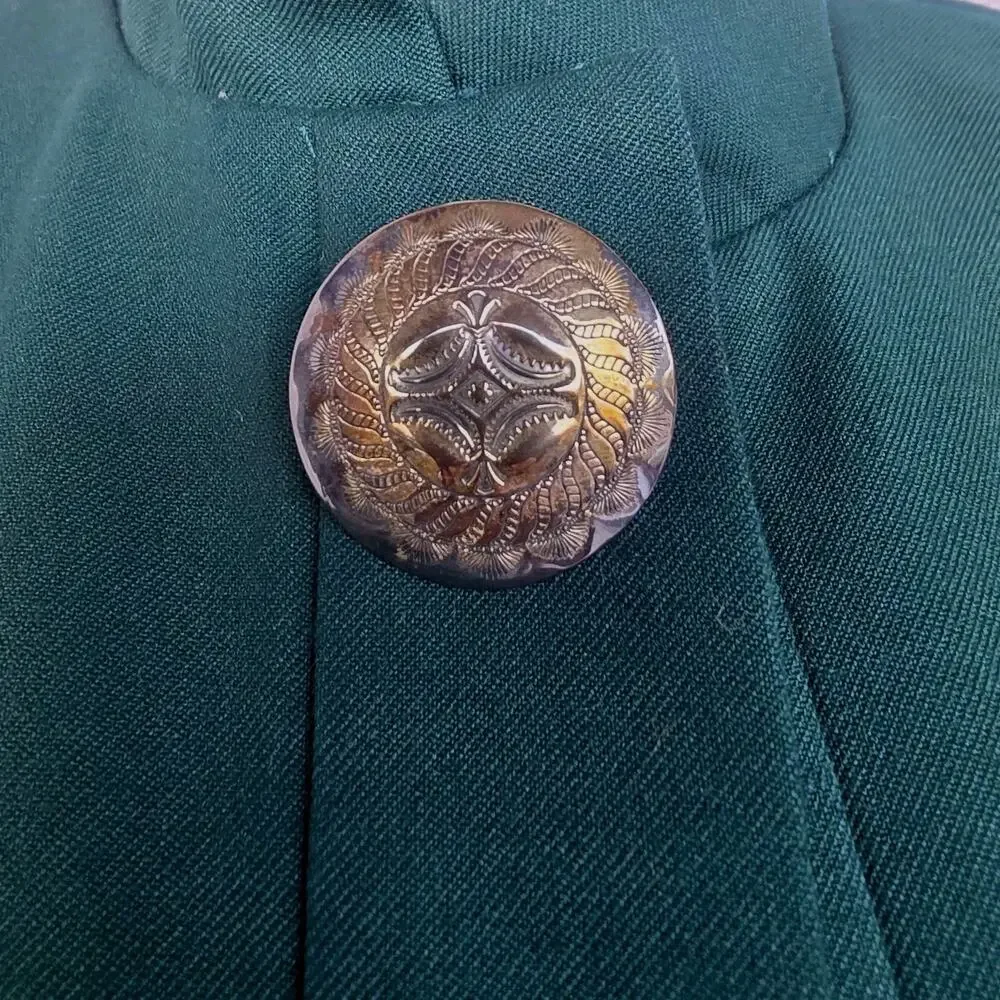 Vintage Ann Tobias Emerald Green Coat Women’s Size 4 Tailored Jacket - Picture 3 of 7